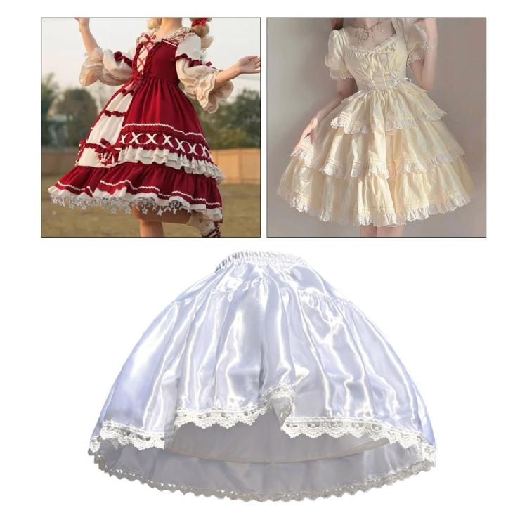 Girls Lace Petticoat Women Lolita Costume Underskirt Lovely Elastic Short Skirt
