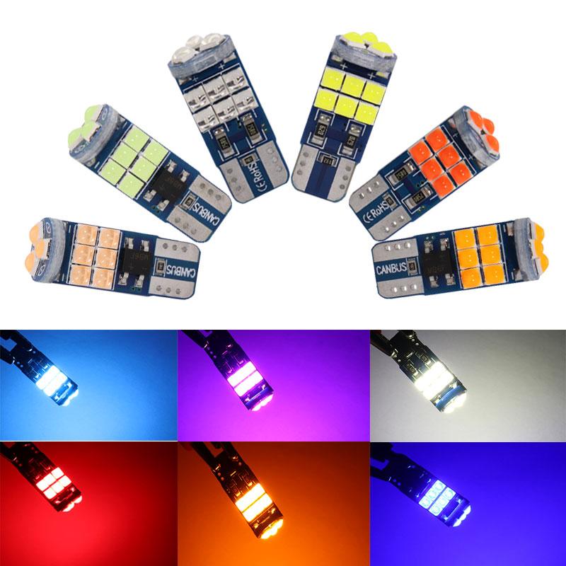 2/10PCS Newest T10 LED Canbus W5W 8 SMD 3030 Led Car Interior License Plate Lights Reading Dome Lamps NO ERROR 12V White Red Yel