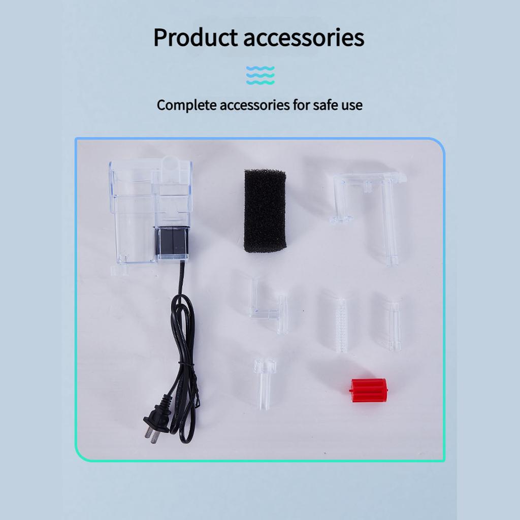 Multifunctional 3in1 Waterfall Aquarium Pump Silent Submersible Water Filter with Adjustable Flows for FishTanks