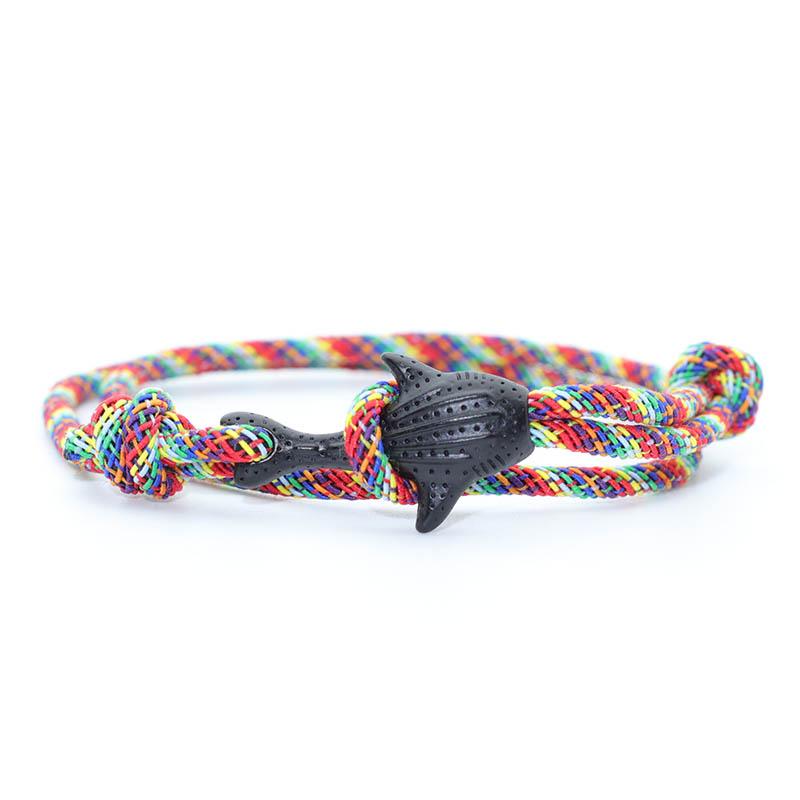 

Marine Animal Whale Shark Bracelet Men Women 3mm Milan Rope Braslet Lucky Red Braclet Adjustable Beach Jewelry Gift For Lover