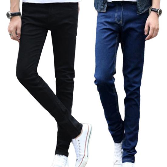 Męskie dżinsy ze średnim stanem i zamkiem błyskawicznym z wieloma kieszeniami Wiosna Jesień Slim Fit Proste spodnie dżinsowe Streetwear
