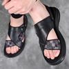 First layer cowhide sandals men's trend 2025 summer non-slip soft sole dual-purpose beach shoes men's leather sandals men's