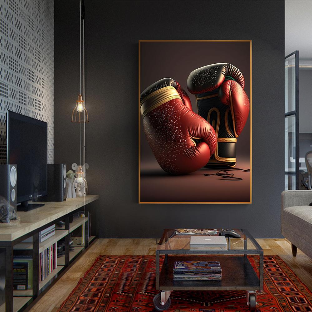 Boxer Boxing Gloves Premium Prints Poster Canvas Painting Modern Wall Art Picture Living Room Bedroom Home Boxing Gym Decoration