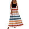 Ladies' striped printed summer casual and fashionable sleeveless long dress