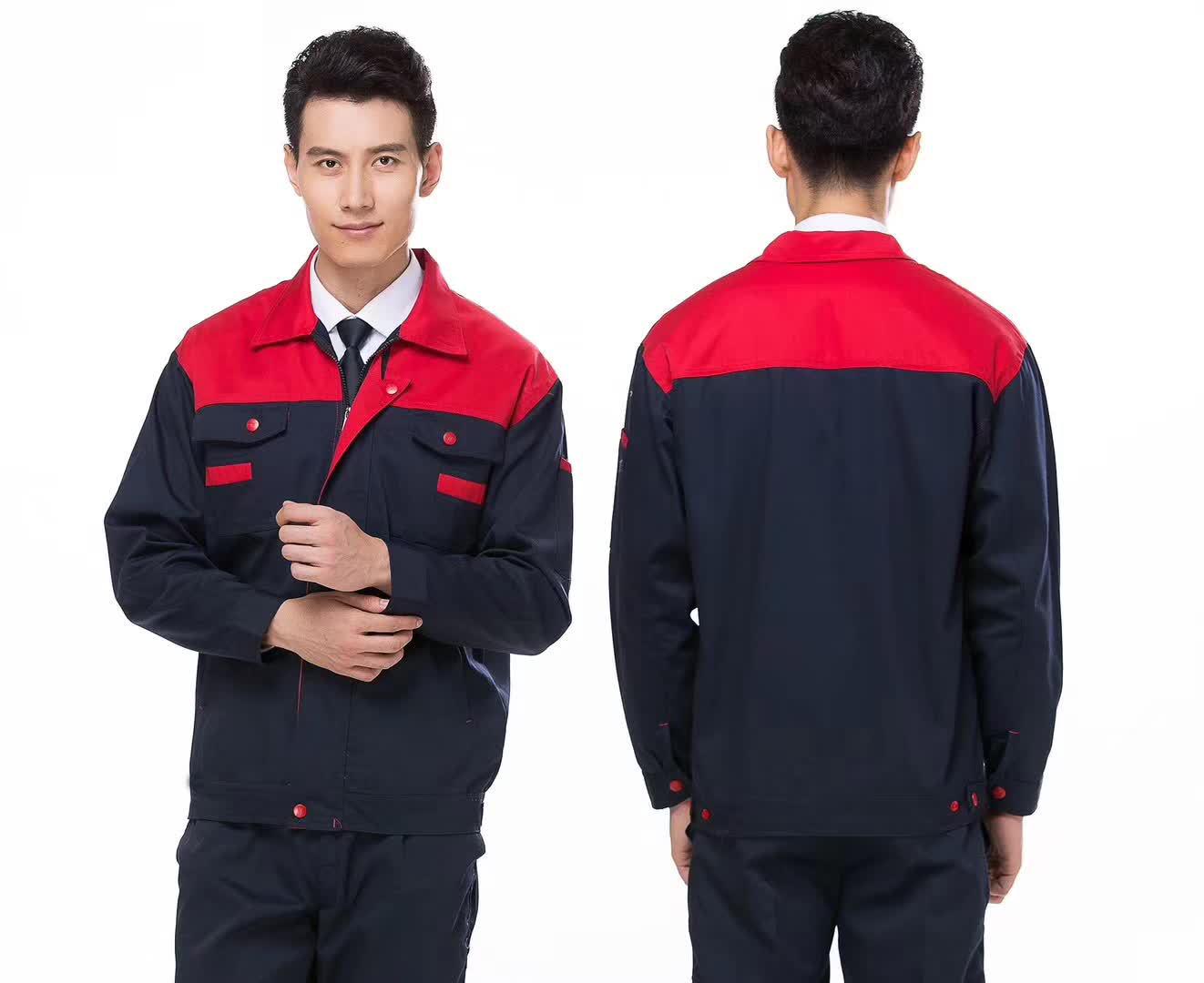 

Мужской комплект рабочей одежды с длинным рукавом: Костюм для авторемонта и сварки с нанесением логотипа для весны и осени 2XL/180 Top