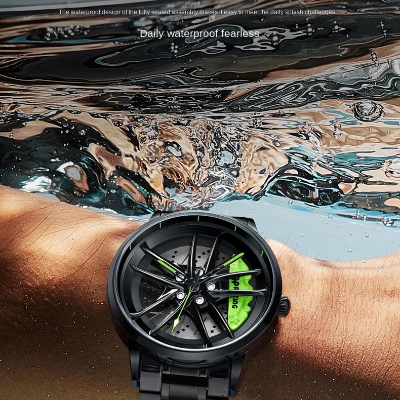 Ceas pentru bărbați SVJ Ceas cu butuc de roți de calitate superioară Ceas cu cuarț rezistent la apă tridimensional