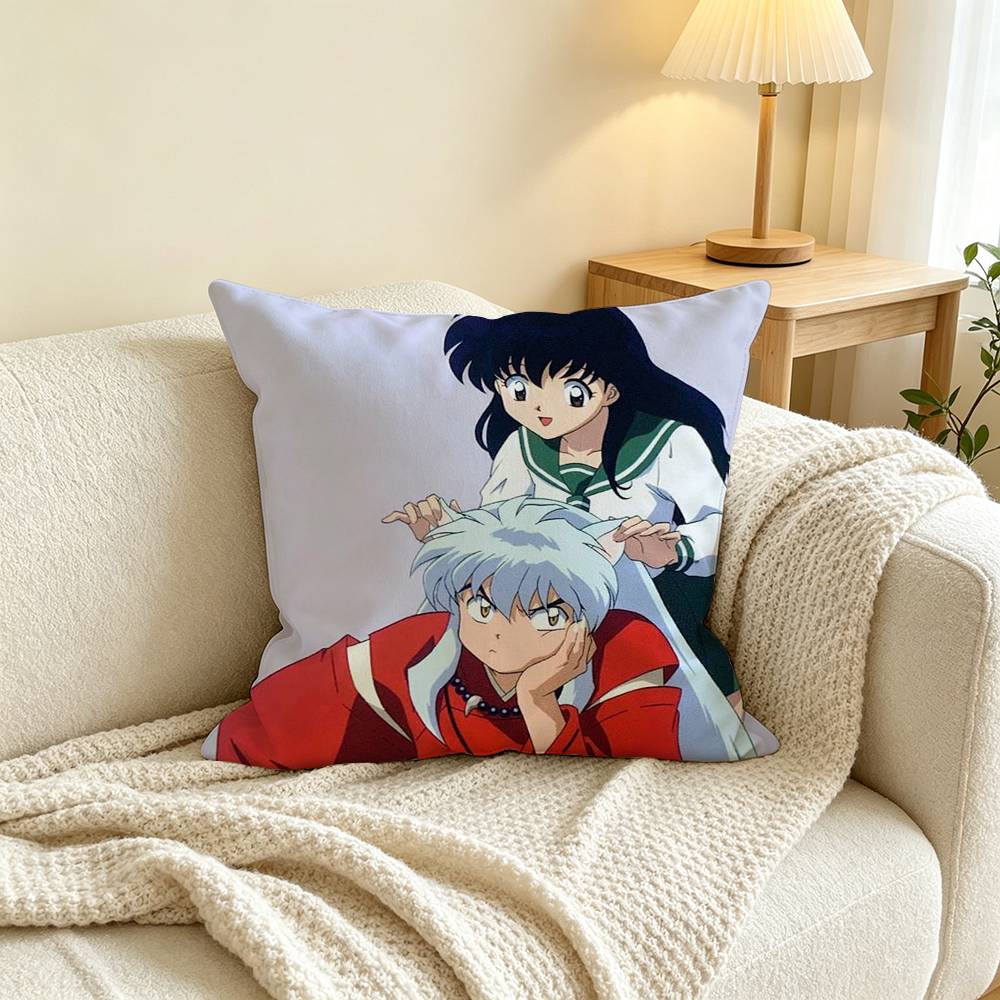Anime I-Inuyasha Pillow Case Square Double-Sided Sofa Cushion Cover Bedroom Bedside Pillow