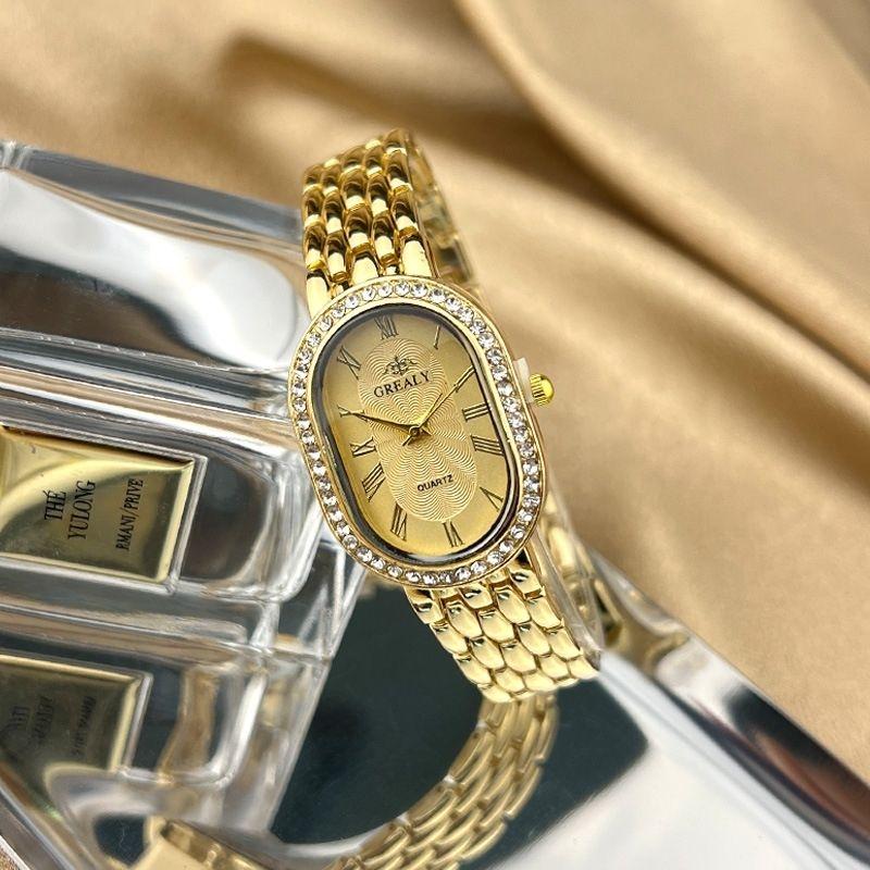 Francouzské ležérní módní jemné dámské kamínky malé destičky lehké luxusní dámské náramky elegantní quartz hodinky