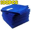 Microfiber Towels Car Wash Drying Cloth Blue Car Care Detailing Cleaning Polishing Duster Home Kitchen Washing Rags 10-100pcs