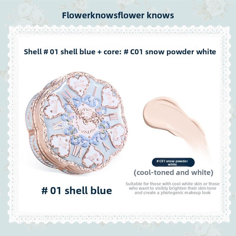 Flower Knows Тональная основа-кушон Garden Air Cushion CC-крем Консилер для лица, безопасный для кожи, Увлажняющая тональная основа с натуральным покрытием