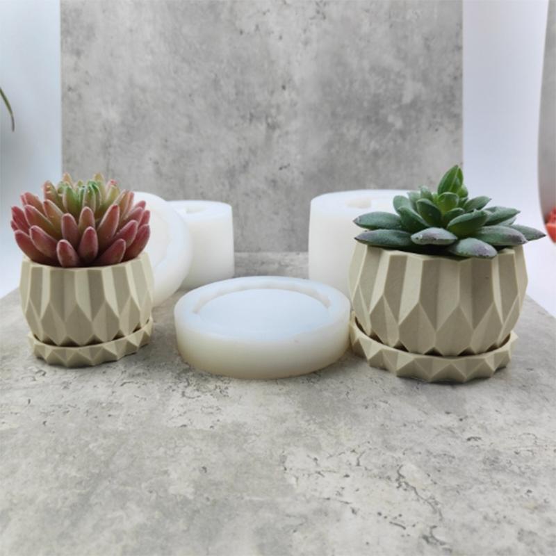 Small Flower Pot Silicone Mold Diy Succulents Concrete Flower Pot Vase Plaster Cement Clay Mold Plant Holder Mold