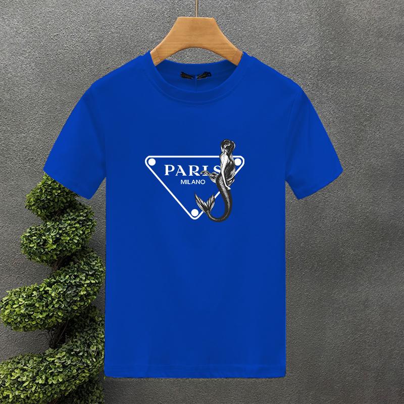 Luxury Brand Mermaid Paris Cotton High Quality Print Couple Tees Summer Harajuku For Men/Women Short Sleeve T-shirt Asian Size