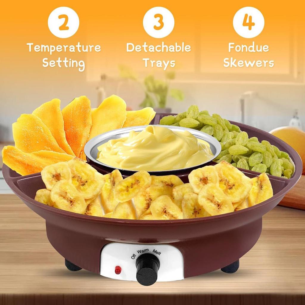 Chocolate Fondue Kits Electric Sets Large Capacity Lightweight Household Multiuse for Camping
