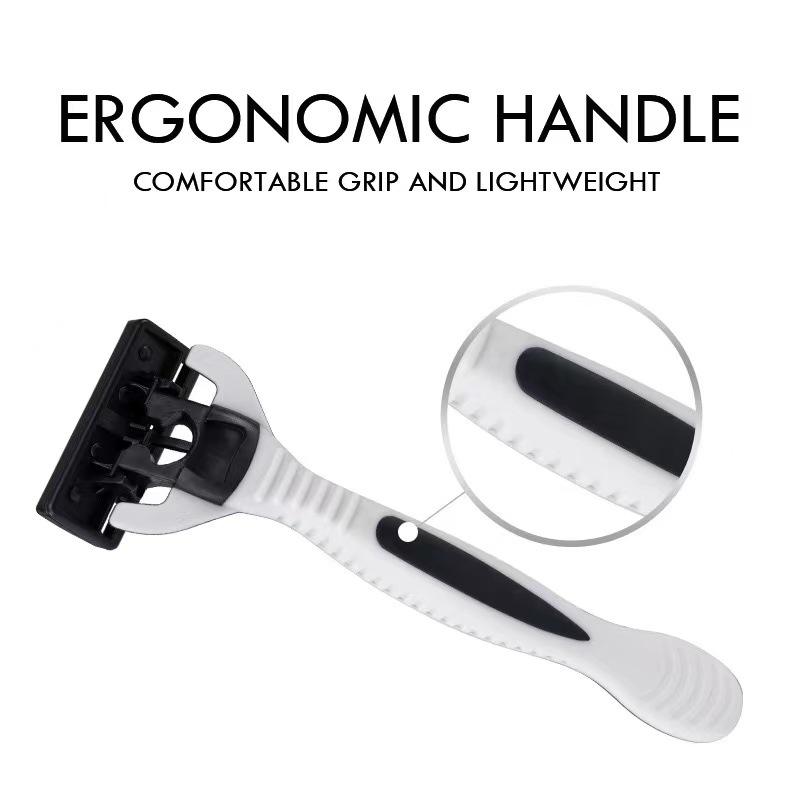 Men's Manual Razor Safety Razor 6 Layer Stainless Steel Depilatory Blade, Replaceable Razor Heads, Shaving Tools