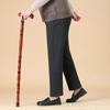 High-Waisted Fleece-Lined Women's Winter Pants - Straight Leg, Elastic, Casual, for Middle-Aged & Elderly 