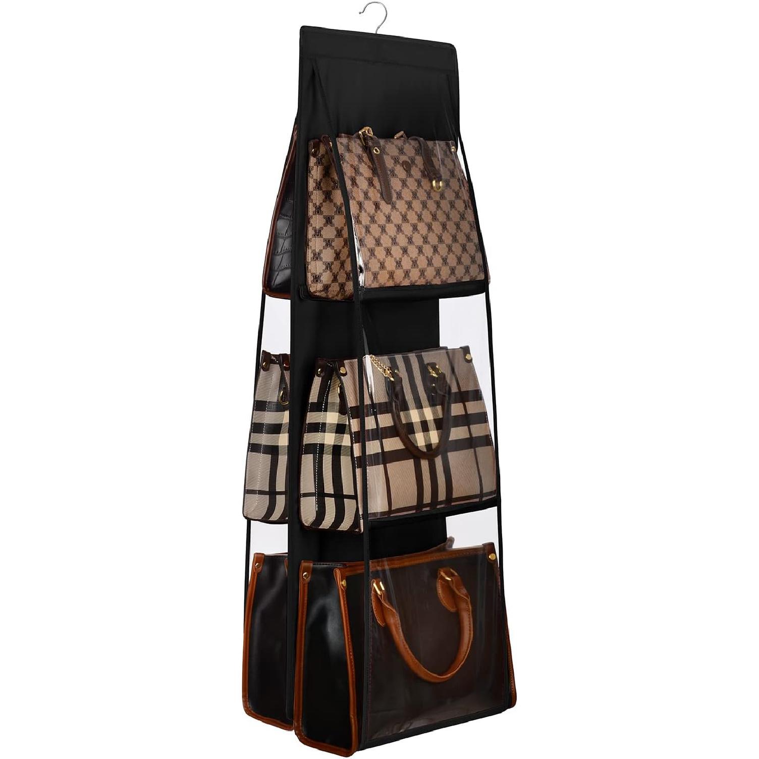 Lirex Органайзер-вешалка для сумок среднего и большого размера для шкафа, Органайзер для хранения сумок, Вешалка, Органайзер для шкафа из Оксфордской ткани для семейного шкафа