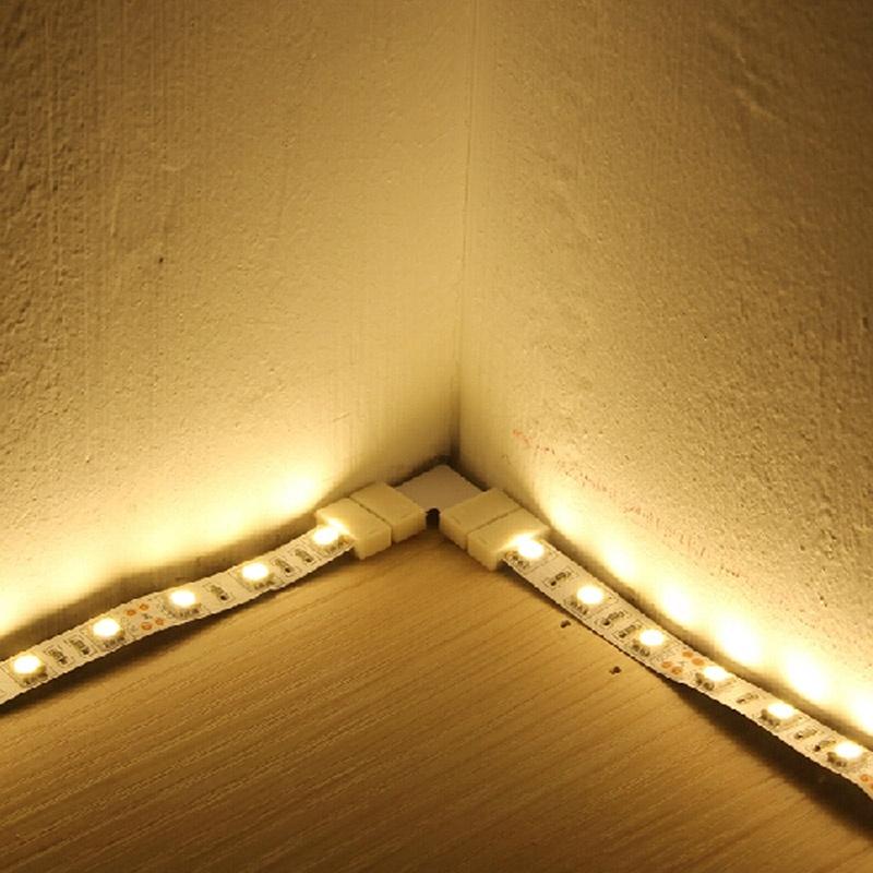 4 Packs L-shape 4Pin RGB 5050 LED Connector LED Strip Light Connectors