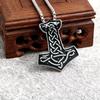 Viking Runes Dragon Stainless Steel Pendant Necklace