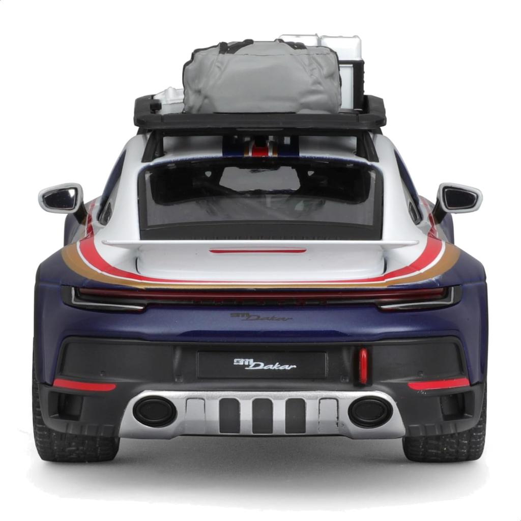 Bburago 1/24 Scale Porsche 911 Dakar White/Blue Diecast Model Car (Finished Model) 18-28029