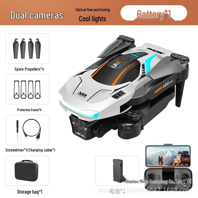 A88 Drone with 8K HD Triple Cameras, Remote Control, Optical Flow, and D Stream Colorful Lights