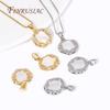 18K Gold Plated Brass Metal Inlay Shell Geometry Charm Pendants For Necklace Supplies,Pendant Accessories DIY Jewelry Crafts