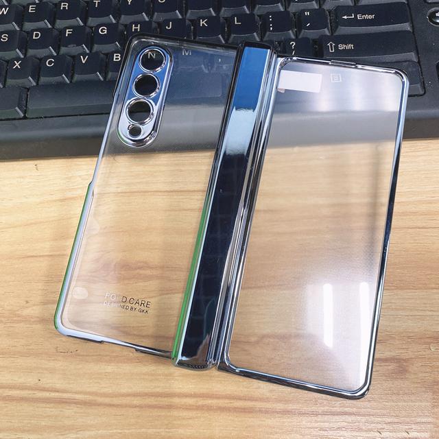 Plating Transparent Magnet Case For Samsung Galaxy Fold4 Z Fold 4 Cover Magnetic Hinge Front Film Phone Cover Hard Plastic Capa