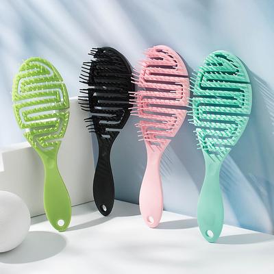 Βρεγμένη Βούρτσα Drycurved Χτένα Μασάζ Χτένα Αφράτη Φόρμα Ράβδωση Χτένα για Μπούκλες σε Βρεγμένα Μαλλιά