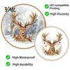 Reusable Window Stickers Christmas Watercolor Reindeer Cling, Removable Elk Head Static Glass Decoration Sticker Decal, Animal Decorative for Holiday