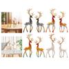 2 Decorative Deer Figurines Desk Ornaments Crafts Lifelike Reindeer Statues for Halloween Bookshelf