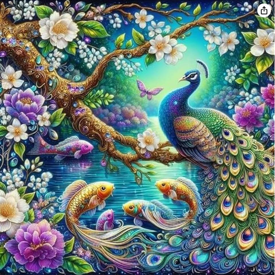 5D DIY Diamond Painting Animal Kit Gorgeous Peacock DIY Partial Special Shaped Drill Handmade Diamond Mosaic Art Gift