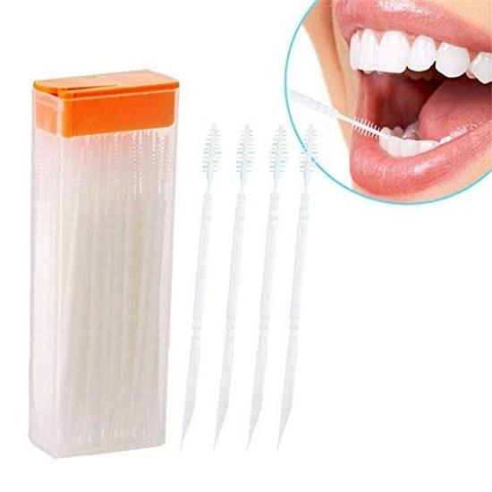 150 pieces inter-dental picks plastic toothpicks 50 x 3 large colorful easy use durable ultra-fine brush double-headed type oral dental tools portable