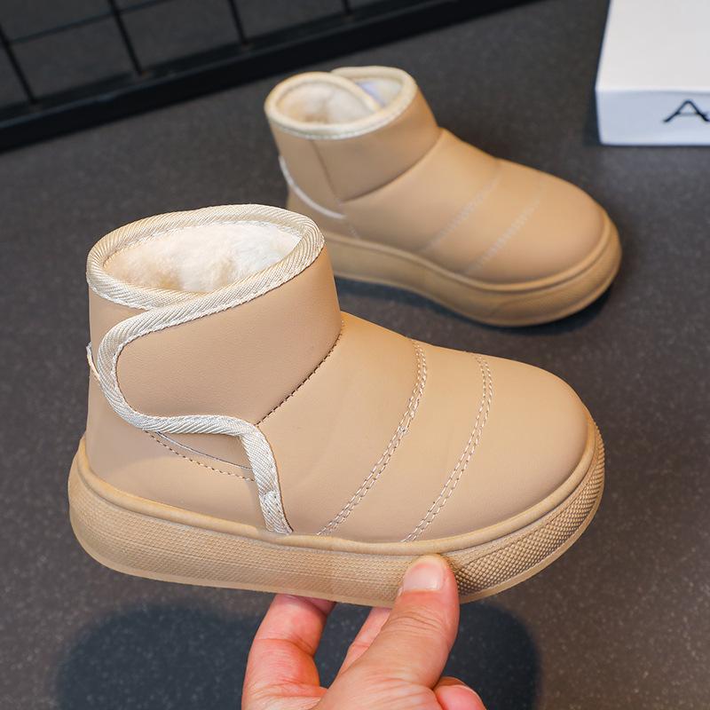 

Детские зимние сапоги, новые зимние хлопковые сапоги для девочек, теплые короткие сапоги для мальчиков с утолщенной подкладкой, детская хлопковая обувь 33--20 хаки