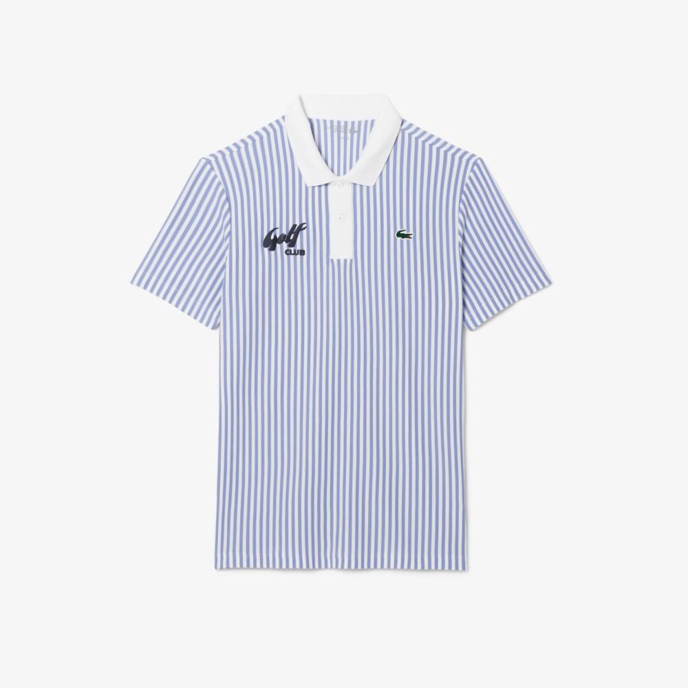 [lacoste] Men's Golf Striped Graphic Polo Shirt DH4803-55NA7I
