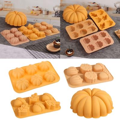 Erntedankfest Silikon Kürbis Kuchenform Antihaft Kürbis Schokoladenform Halloween-Thema Fondantformen DIY Basteln