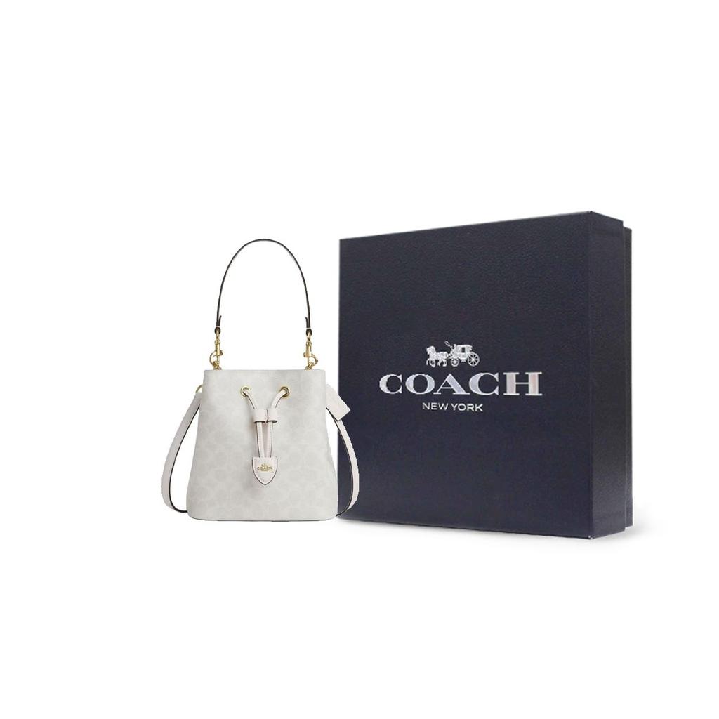 Coach Rowan 21 Logo Faux Leather Handbag Small Women Handbags Gray CBH07-IMXU5