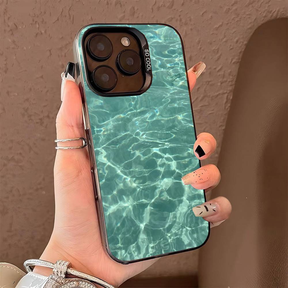 

Waves phone case for iPhone 17 17Air 16 15 14 13 12 11 Pro Max Plus Colorful Silver iPhone 16 Pro