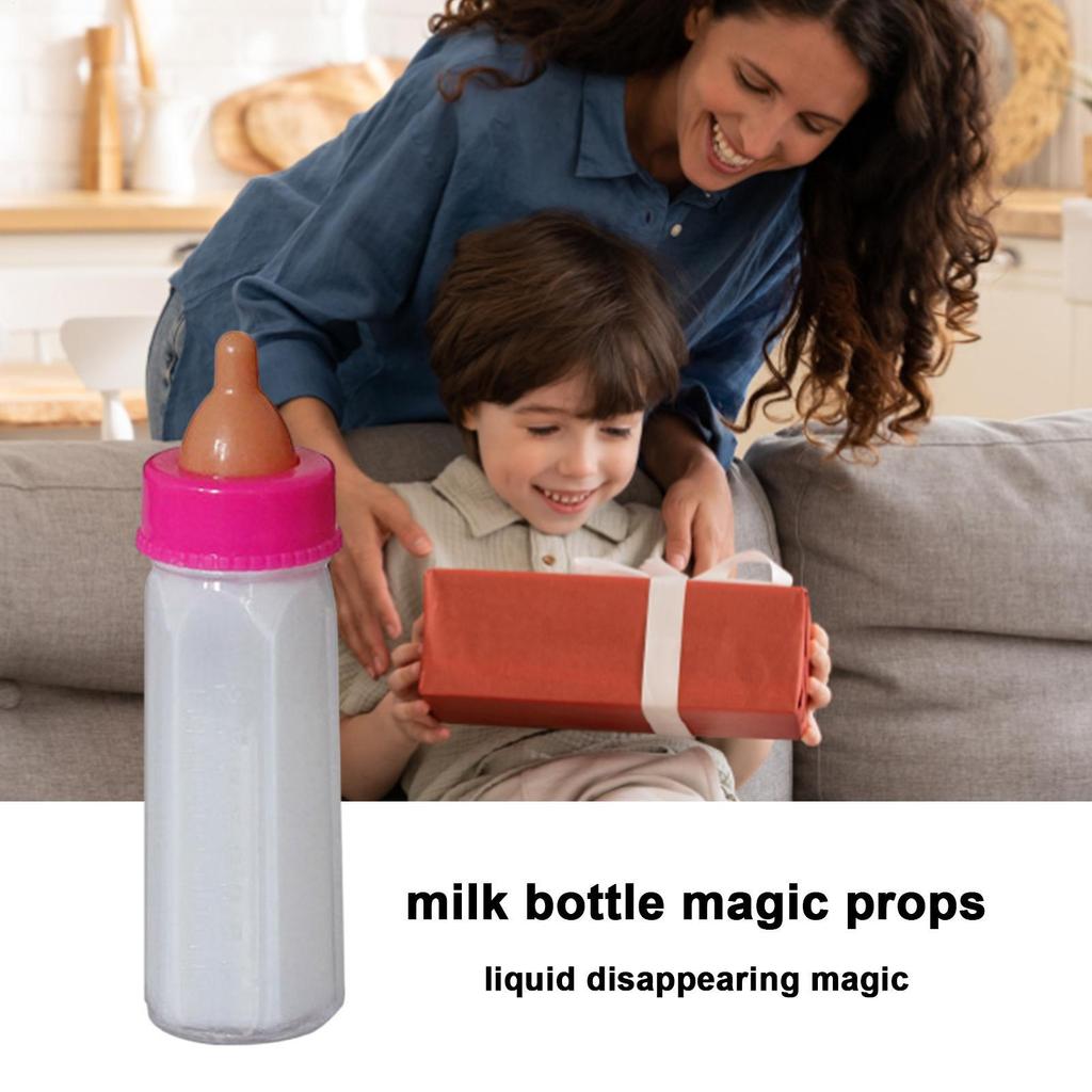 Baby Doll Feeding Bottle Disappearing Milk/Juice Magic Bottle Pretend Play Feeding Toy for Kids Gift Dolls Accessories