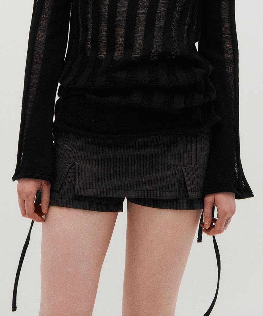 Kimjisu Ribbon Tied Mini Skirt Pants _ Brown