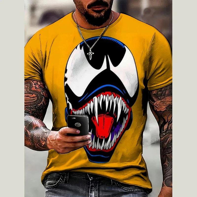 

Men s Fashion Marvel T-shirt Spider Man 3D Printed Summer Round Neck Short Sleeve XXS