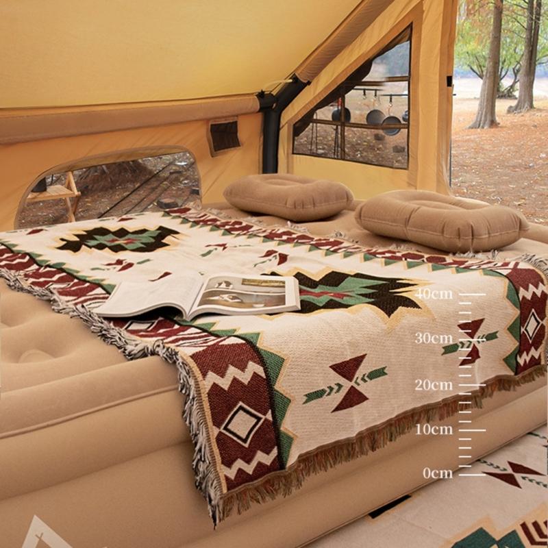 Self Inflating Air Bed with Built In Pump & Storage Bag Raised Flocked Airbed Elevated Blows Up Matress Camping Airbed