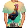 3D Printed Personality Rooster T Shirt For Men Funny Animal Pattern Tees Summer Loose Round Neck Tops Short Sleeve Kids T-Shirts