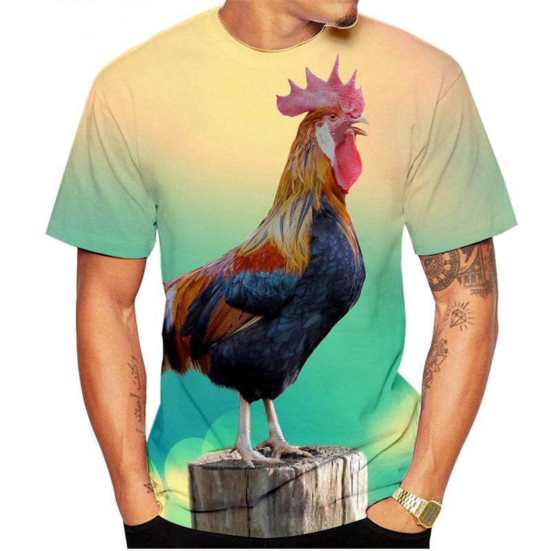 3D Printed Personality Rooster T Shirt For Men Funny Animal Pattern Tees Summer Loose Round Neck Tops Short Sleeve Kids T-Shirts