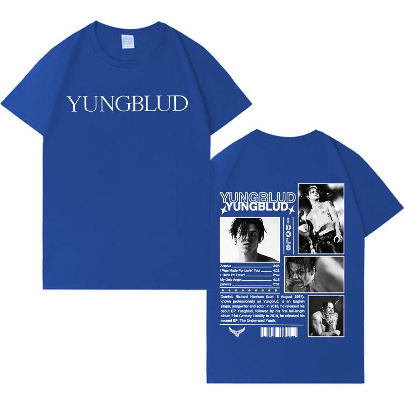 Singer Yungblud Album Print Tshrits Mens Casual Loose Pure Cotton High Quality T Shrit Aesthetic Crewneck Oversized Cozy Tshrit