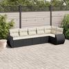 Vidaxl 6-Cz. Set di Mobili da Giardino con Cuscini, Polyrattan Nero