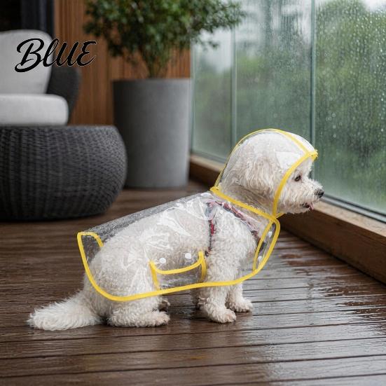 Waterproof Pet Jacket Clear Dog Raincoat Poncho EVA Rain Suit for Small Medium Dogs with Leash Hole Hood And Hole Teddy Bichon Outdoor Walking