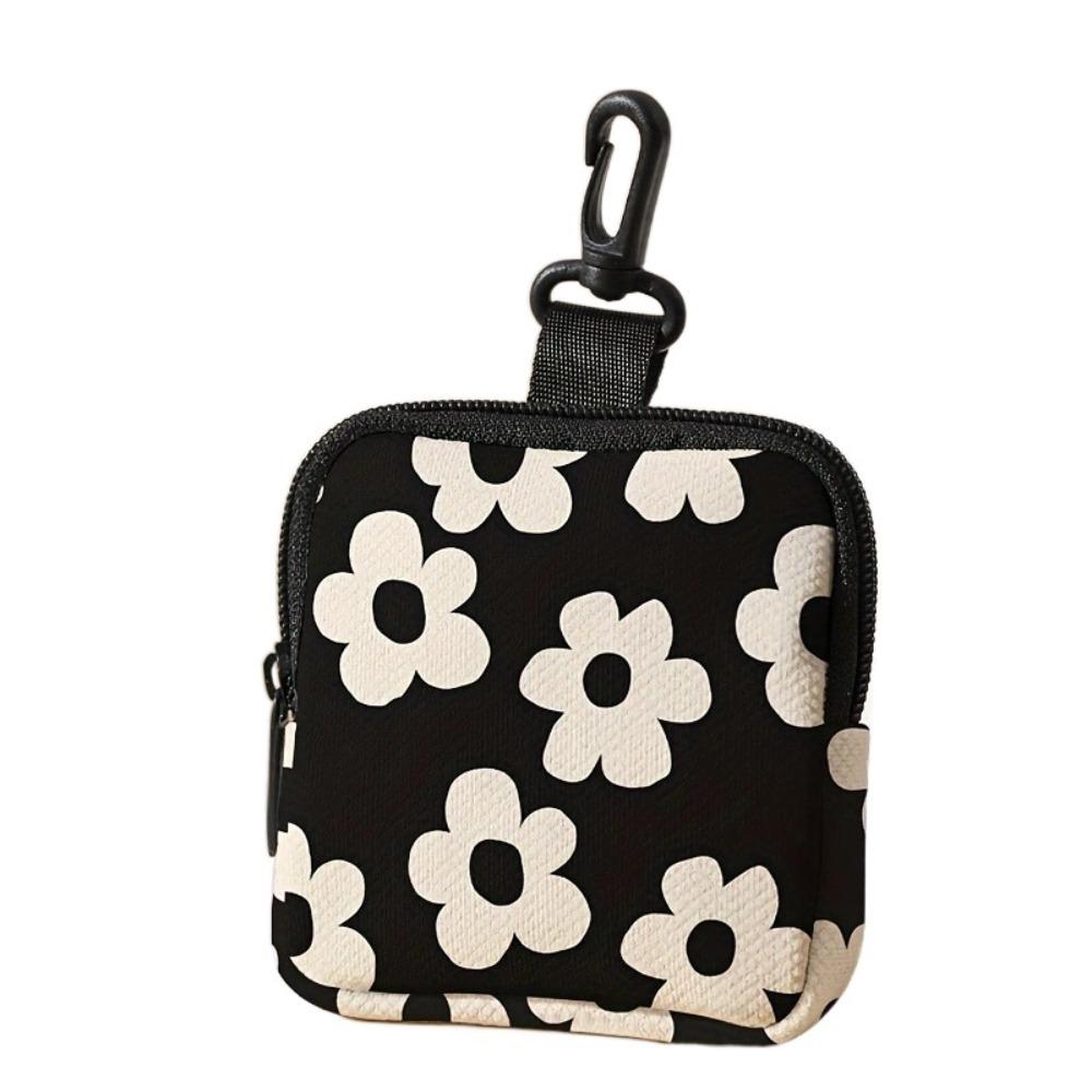 

Trendy Mini Coin Purse Lightweight Cat Dog Print Earphone Bag Portable Durable Zipper Storage Bag Friends Gift