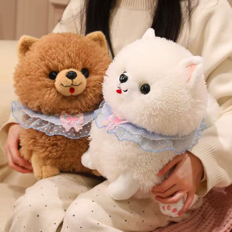 25/35cm Simulation Cute Pomeranian Doll Stuffed Plush Toy Handmade Doll Cartoon Anime Cute Pillow Children's Birthday Gift Doll