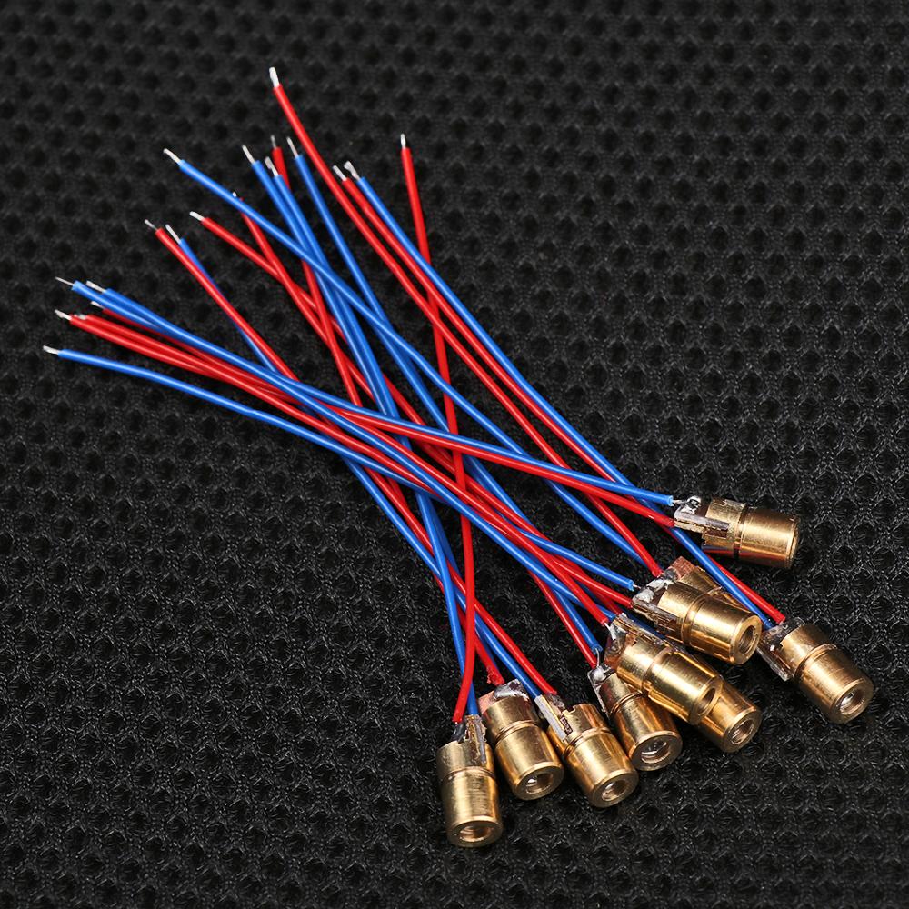 5pcs Adjustable Laser Diode 650nm 6mm 3/5V 5 Million Watt  Red Point Line Laser Diode Module Red Copper Head