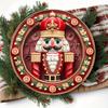 Nutcracker Wooden Sign, Round Door Hanger, Wall Decor, Waterproof, HD Printing, Pre-drilled, Weather Resistant for Church Front Door Wall Hanging