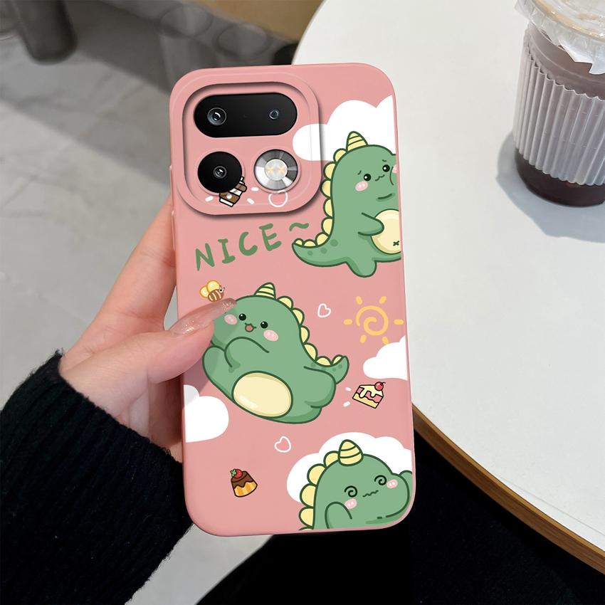 For Oppo Realme 16 14 15 Pro Plus C85 OPPO Reno 15 Pro 15F A6X Phone Case Lovely Dinosaur Camera Coverage Lightweight Soft Liquid Silicone Back Covers